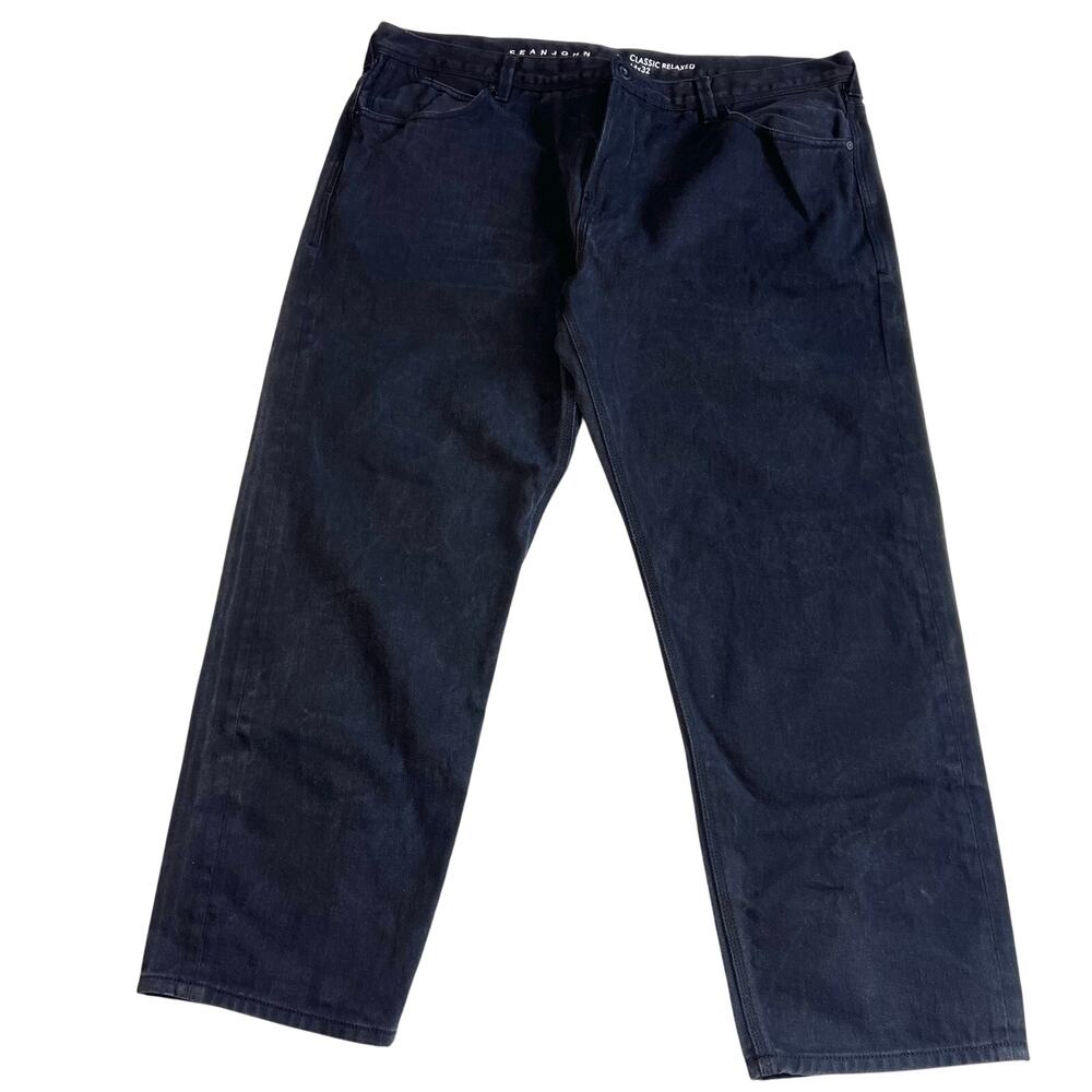 Sean John Classic Relaxed Jeans Mens 44X32 Black Hip-Hop Denim Grunge Baggy Y2K
